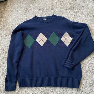 Dockers Navy and Green Argyle Crewneck Sweater